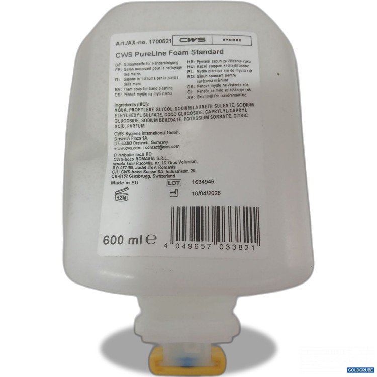 Artikel Nr. 990728 Artikel Nr. 990728: CWS PureLine Foam Standard Schaumseife für Hände 600ml