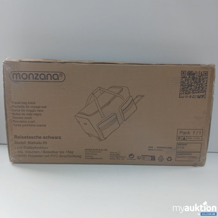Artikel Nr. 439729: Monzana Reisetasche Schwarz Matkailu 85l 101893