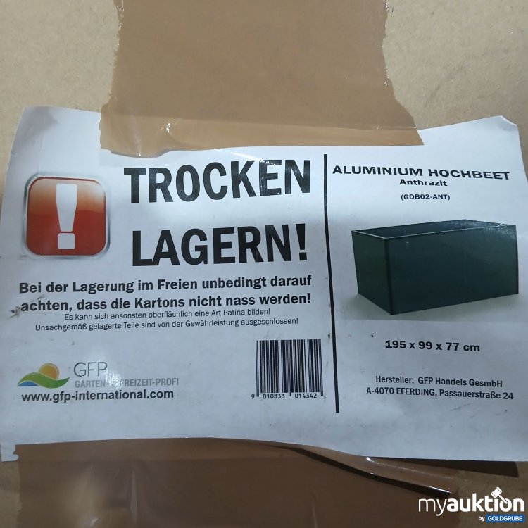 Artikel Nr. 441729: GFP Aluminium Hochbeet Anthrazit 195x99x77cm GDB02-ANT 