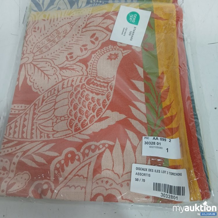 Artikel Nr. 464729: Oiseaux des Iles 3er Set Geschirrtücher bunt 50x70 cm