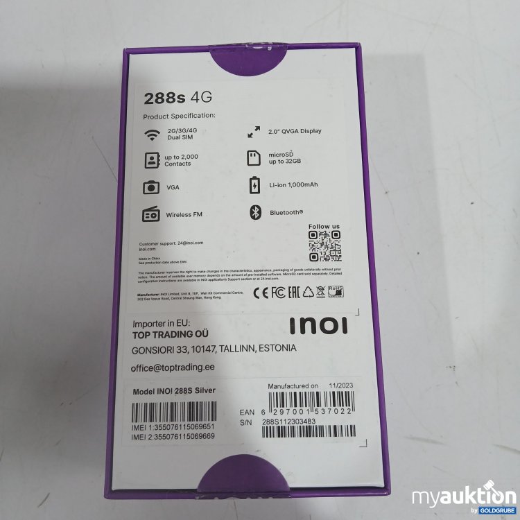 Artikel Nr. 904729: Inoi 288s 4G Legendary Metal Slider 