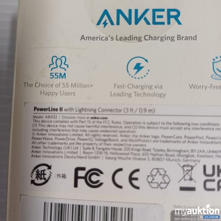 Artikel Nr. 933729 Artikel Nr. 933729: ANKER PowerLine II Lightning Connector 0.9 m A8432