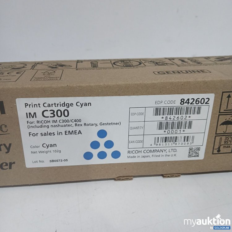 Artikel Nr. 872731 Artikel Nr. 872731: Ricoh Print Cartridge Cyan IM C300 102g