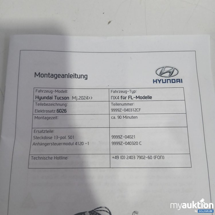 Artikel Nr. 440732 Artikel Nr. 440732: Elektrosatz 6026 Hyundai Tucson 2024>>