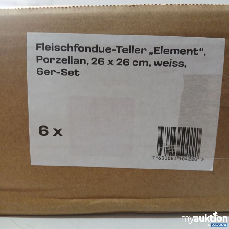 Artikel Nr. 921732: Küchen Fleischfondue-Teller Element Porzellan 6 Stück
