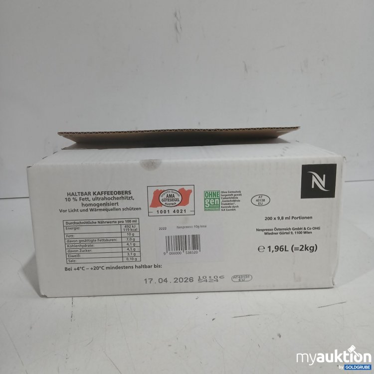 Artikel Nr. 939732: Nespresso haltbare Kaffeeobers 200x9,8ml 