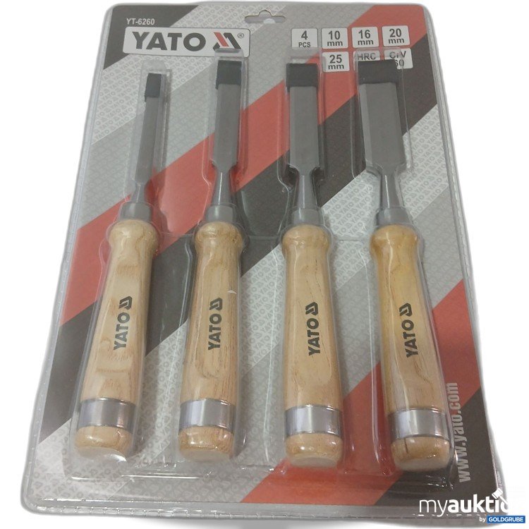 Artikel Nr. 984732: Yato YT-6260 Holzmeißel-Set aus Chrom-Vanadium-Stahl 4tlg