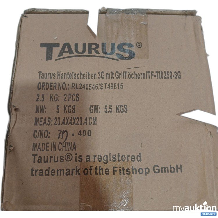 Artikel Nr. 524734 Artikel Nr. 524734: Tarus Handelscheiben 3G mit Grifflöchern 2,5kg