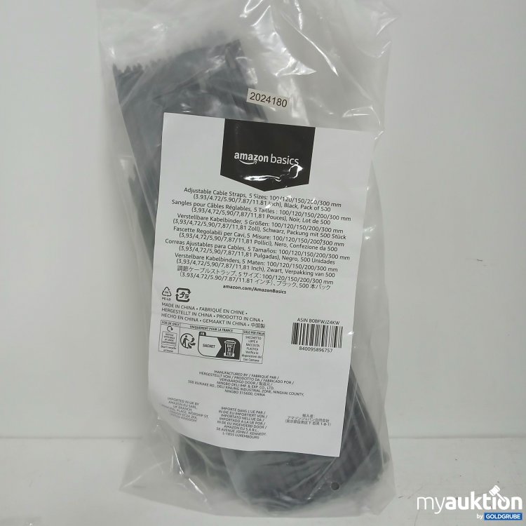 Artikel Nr. 912734: Amazon Verstellbare Kabelbinder 500 Stück 