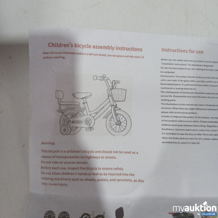 Artikel Nr. 972734: Kinder Fahrrad ZSC-03 