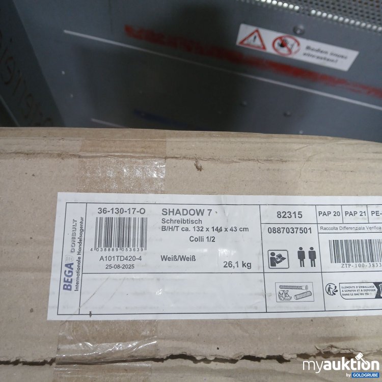 Artikel Nr. 998734 Artikel Nr. 998734: Bega Consult Schreibtisch Shadow 7 weiß B/H/T 132x144x43cm