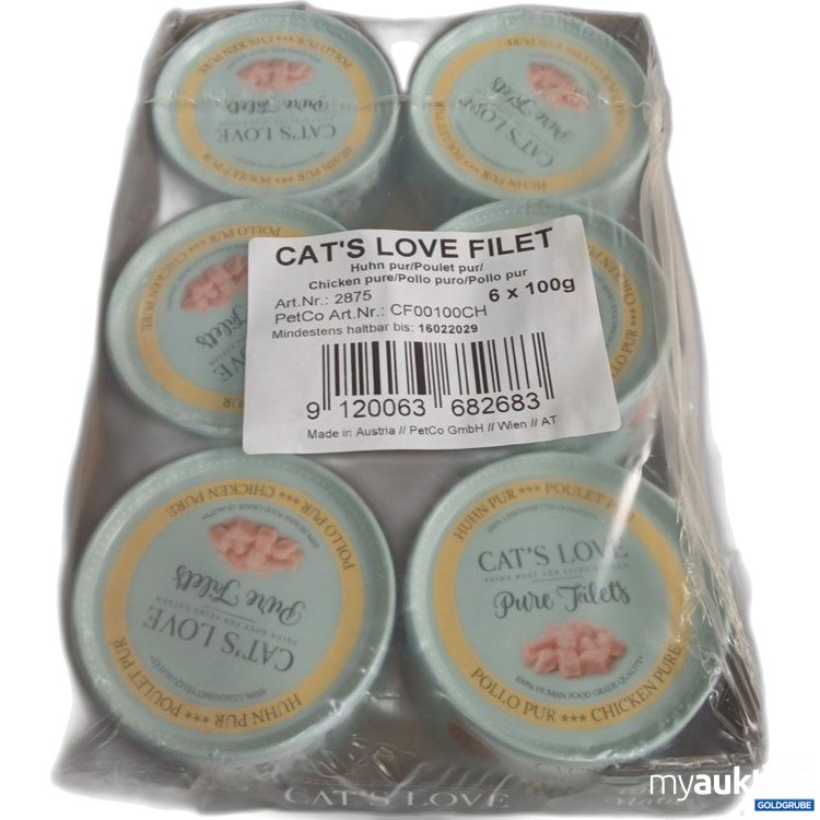 Artikel Nr. 973735: CAT'S LOVE FILET Huhn pur/Poulet pur 6x100 g