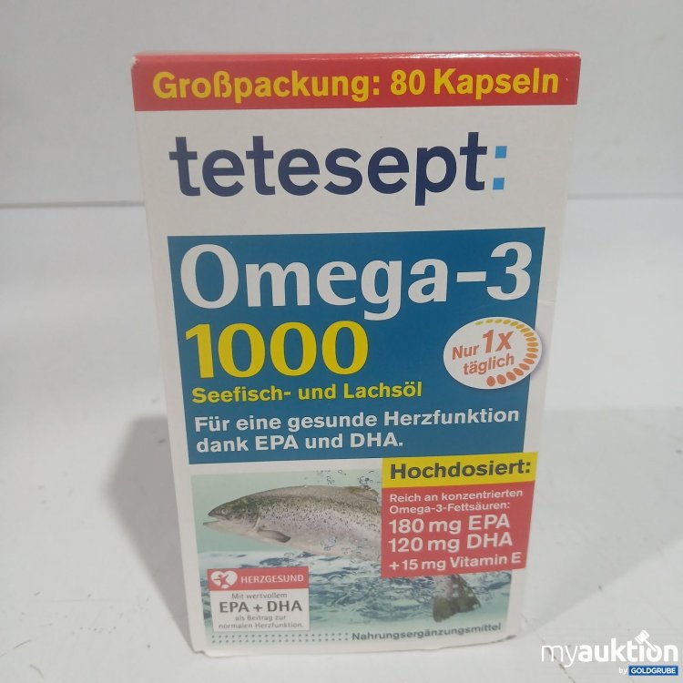 Artikel Nr. 465736: tetesept Omega-3 1000 Seefisch- und Lachsöl 80 Kapseln