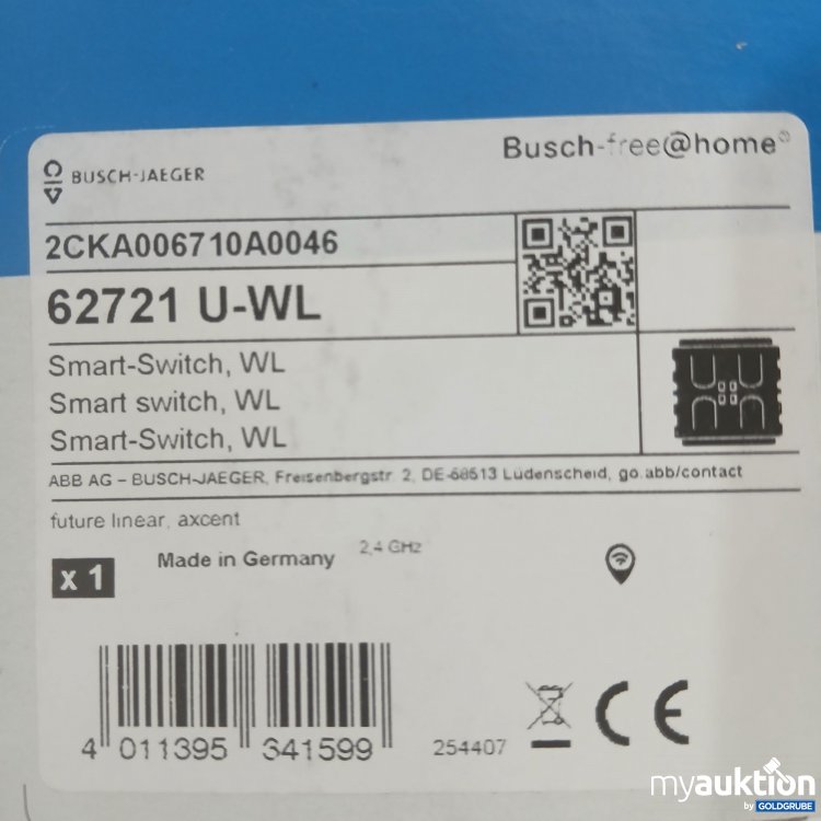 Artikel Nr. 444737: Busch -Jaeger Smart -switch ,WL ,2CKA006710A0046, 62721 U-WL