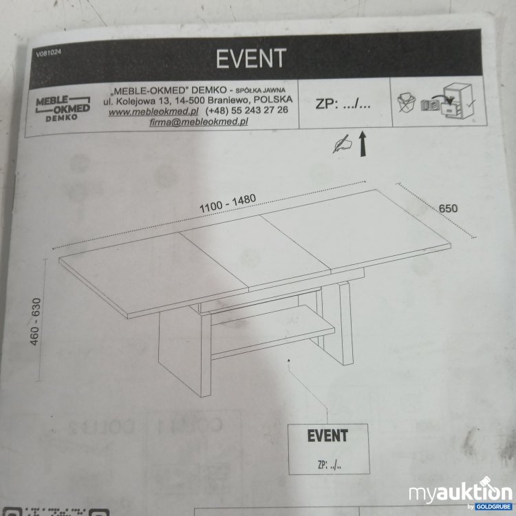 Artikel Nr. 968737: Event ausziehbarer Couch Tisch Artisan Eiche 