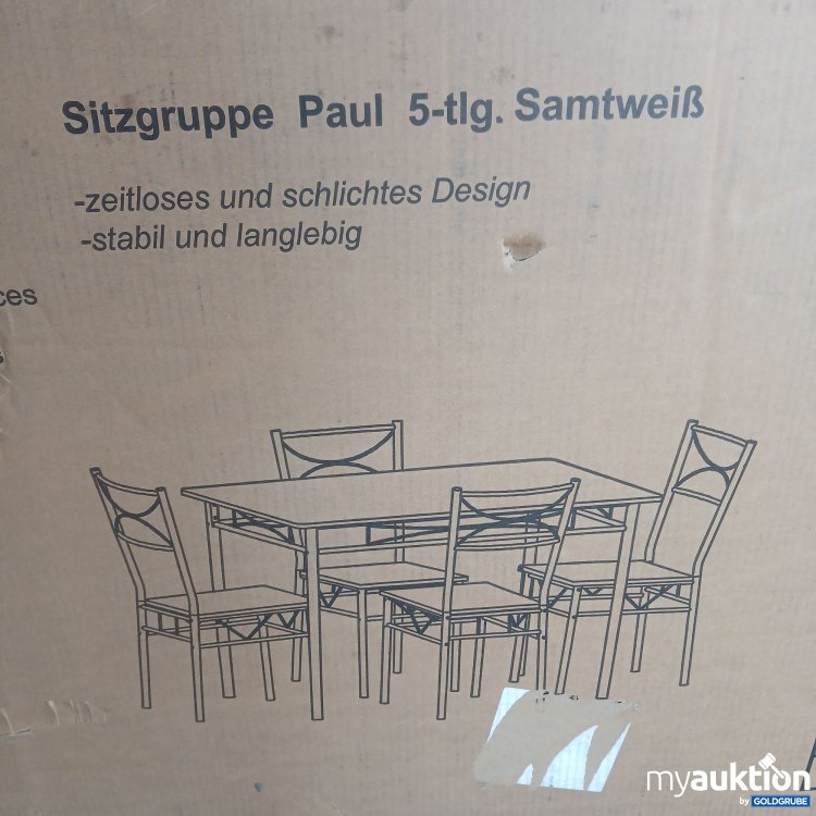 Artikel Nr. 438738: DeubaXXL Casaria Sitzgruppe Paul 5-tlg. Samtweiß 107895
