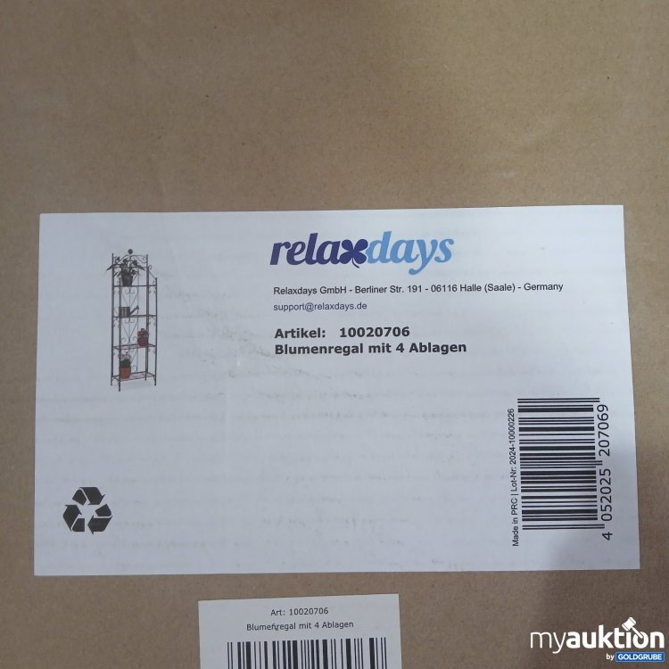 Artikel Nr. 464738: Relaxdays Blumenregal mit 4 Ablagen 10020706