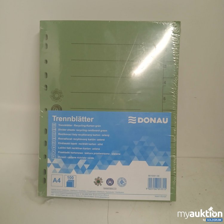 Artikel Nr. 912738: Donau Trennblätter A4 100 Stück 