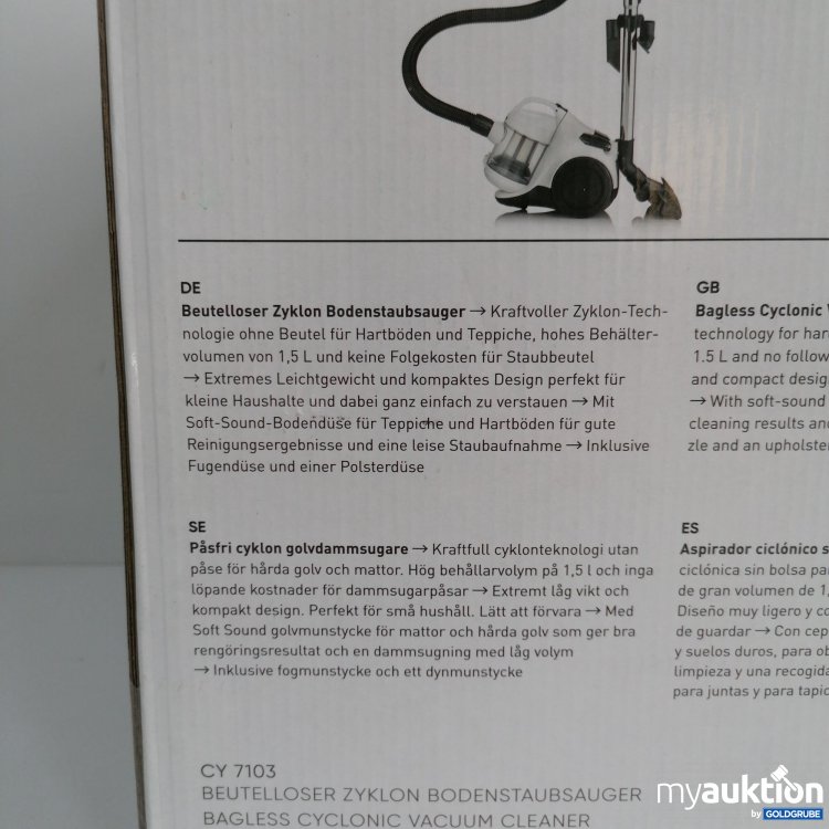 Artikel Nr. 399739 Artikel Nr. 399739: Severin CY 7103 Staubsauger Beutelloser Zyklon Staubsauger