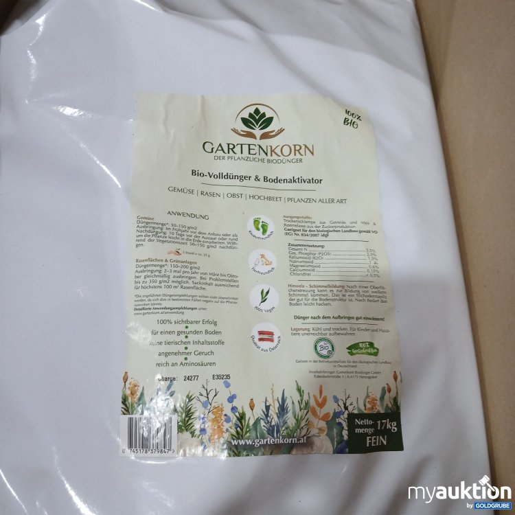 Artikel Nr. 865740: Gartenkorn Bio Volldünger & Bodenaktivator 17kg 