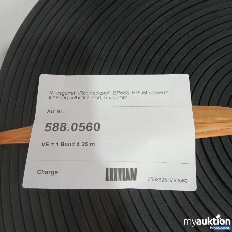 Artikel Nr. 867740 Artikel Nr. 867740: Moosgummi Rechteckprofil EP588 EPDM schwarz einseitig klebend 5x60mm 25m