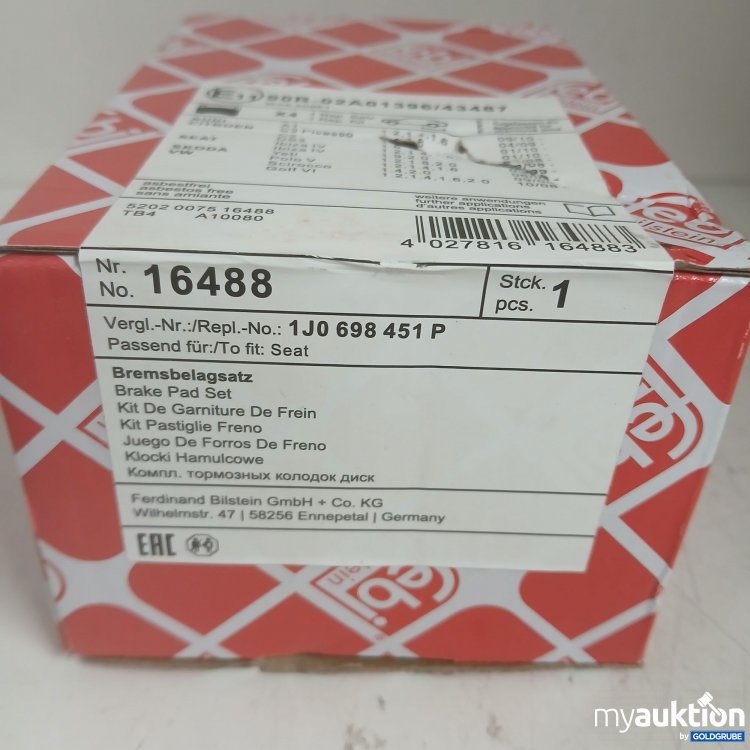 Artikel Nr. 874741: Febi Bremsbelagsatz 16488 90R-02A01396/43487 x4