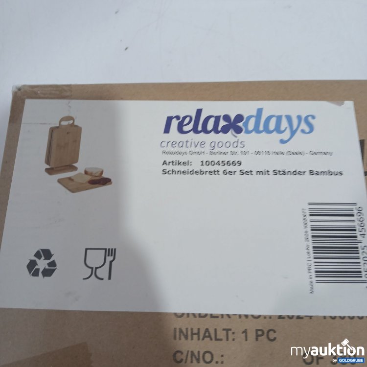 Artikel Nr. 904741: Relax days Schneidebrett 6er Set mit Ständer Bambus 10045669 