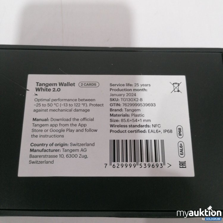 Artikel Nr. 847742 Artikel Nr. 847742: Tangem Wallet White 2.0, 2 Cards