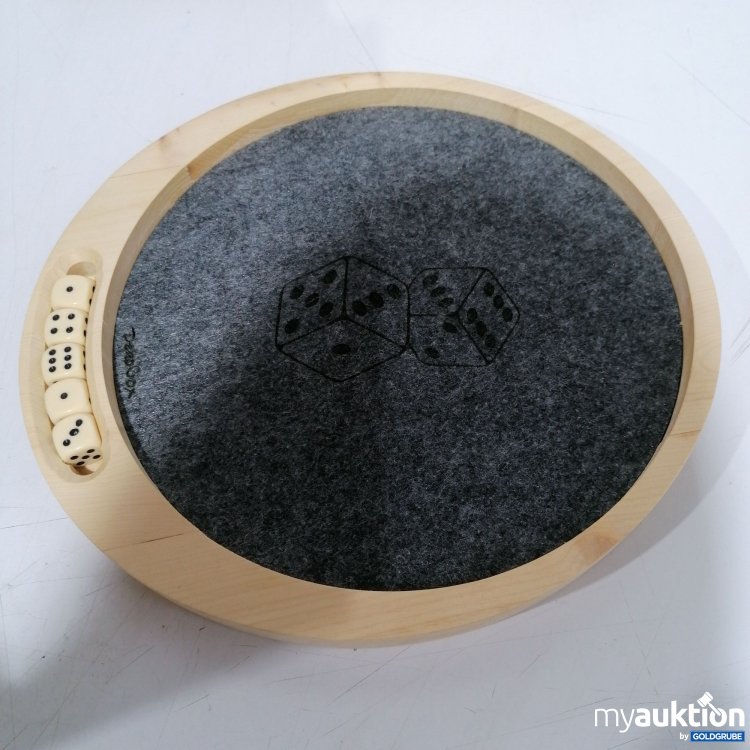 Artikel Nr. 887742: Würfelteller aus Zirbenholz mit 5Stk Würfel