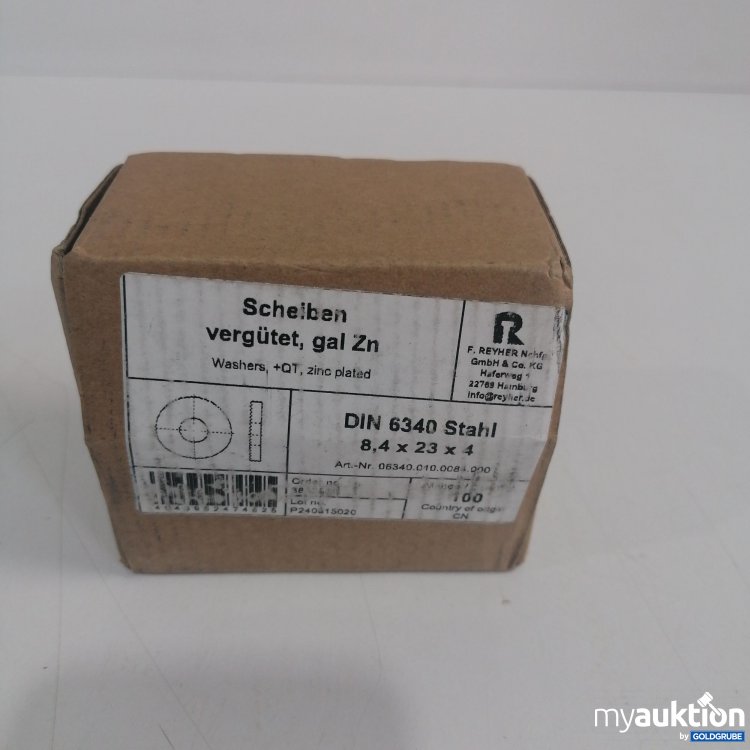 Artikel Nr. 442743 Artikel Nr. 442743: Scheiben vergütet, gal Zn, DIN 6340 Stahl 8.4x23x4mm