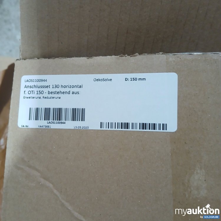 Artikel Nr. 445743: OekoSolve Anschlussset 130 horizontal f. OTi 150 D: 150mm