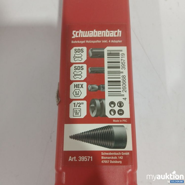 Artikel Nr. 919743: Schwabenbach Bohrkegel Holzspalter inkl. 4 Adapter