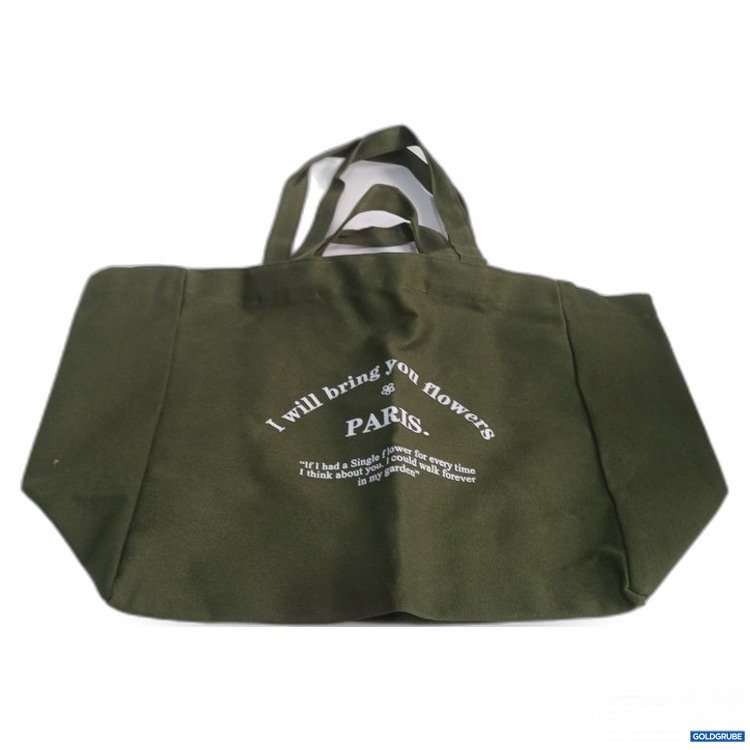 Artikel Nr. 467745 Artikel Nr. 467745: grüne Stofftasche mit Aufdruck Paris