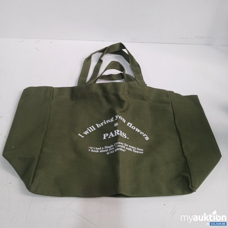 Artikel Nr. 467745 Artikel Nr. 467745: grüne Stofftasche mit Aufdruck Paris