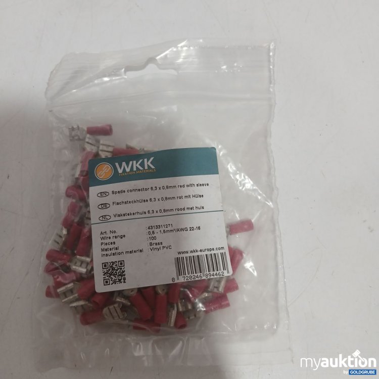 Artikel Nr. 993745 Artikel Nr. 993745: WKK Flachsteckhülsen 6.3 x 0.8 mm rot mit Hülsen
