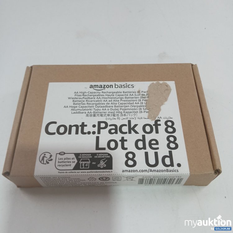Artikel Nr. 843746 Artikel Nr. 843746: Amazon Basics Wiederaufladbare AA-Hochleistungs-Batterien 8 Stück