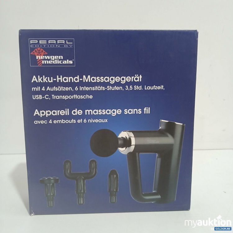 Artikel Nr. 861746: Pearl Akku-Hand-Massagegerät mit 4 Aufsätzen ZX-6368-675