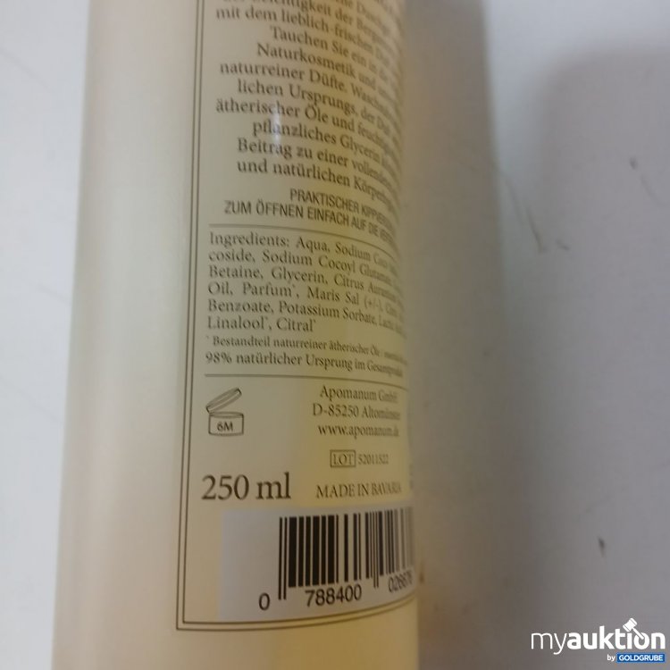 Artikel Nr. 918748: APOMANUM Piemont-Bergamott Duschgel