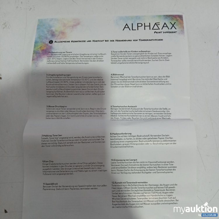 Artikel Nr. 967748: Alphafax Print Differrent diverse Durcker Farben 