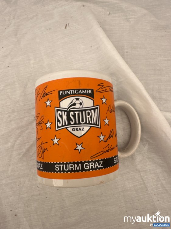 Artikel Nr. 357750: SK Sturm Kaffeetasse orange mit Unterschriften