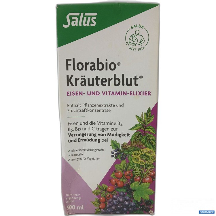 Artikel Nr. 982751: Salus Florabio Kräuterblut Eisen und Vitamin-Elixier 500ml