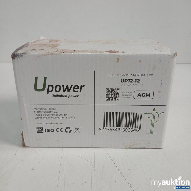 Artikel Nr. 467752 Artikel Nr. 467752: Upower UP12-12 12V 12AH VRLA Batterie AGM