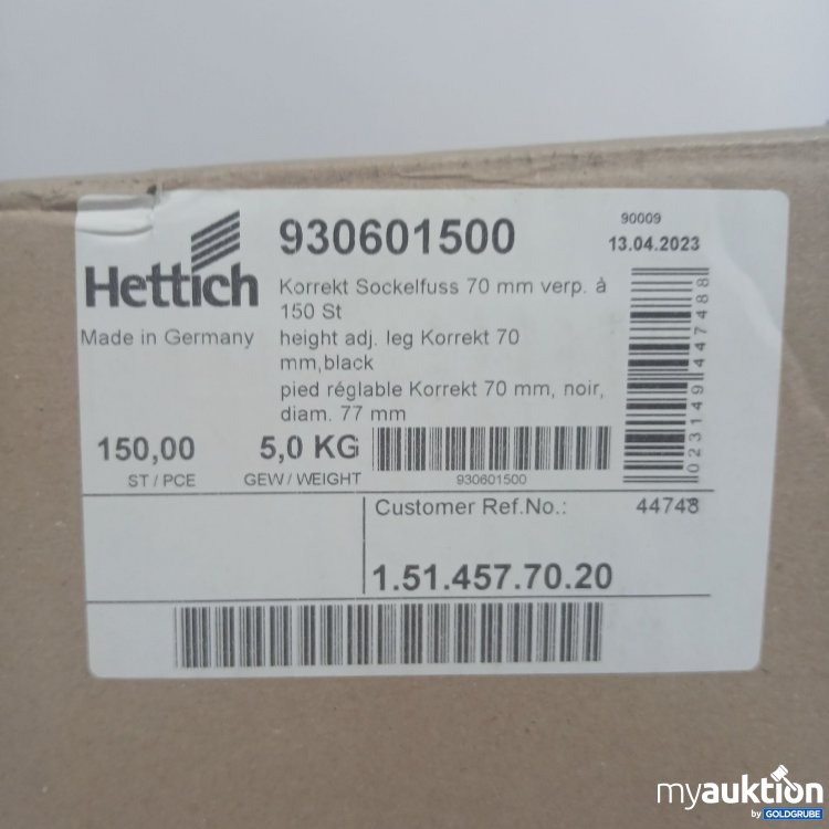 Artikel Nr. 521752: Hettich Korrekt Sockelfuß 70mm 