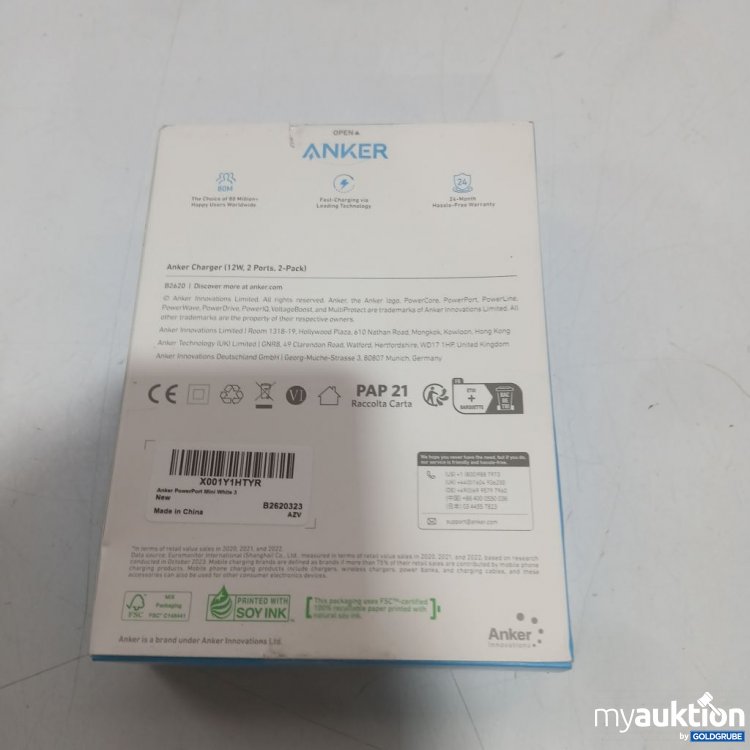 Artikel Nr. 993752 Artikel Nr. 993752: ANKER PowerPort Mini weiß 12W 2 Ports 5-Pack