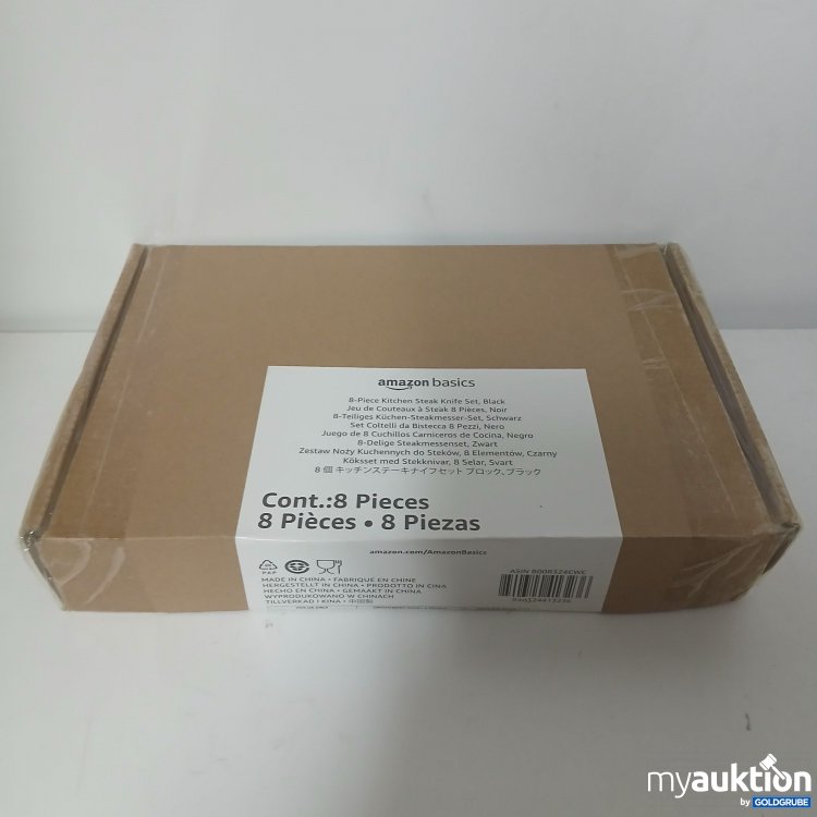 Artikel Nr. 916753: Amazon Basics 8-Tlg. Küchen-Steakmesser-Set Schwarz 