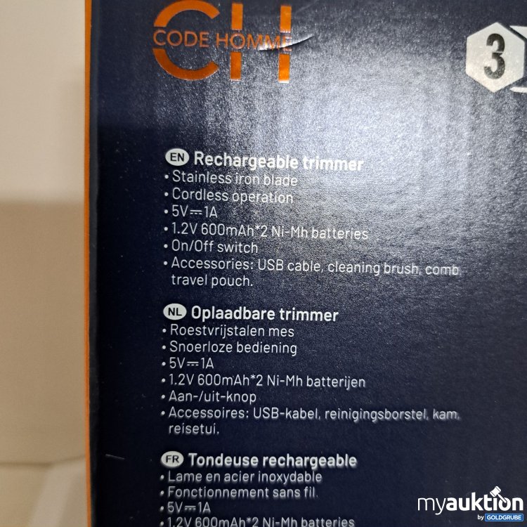Artikel Nr. 817754 Artikel Nr. 817754: CH Code Home Rechargeable Trimmer, 5V, 1A