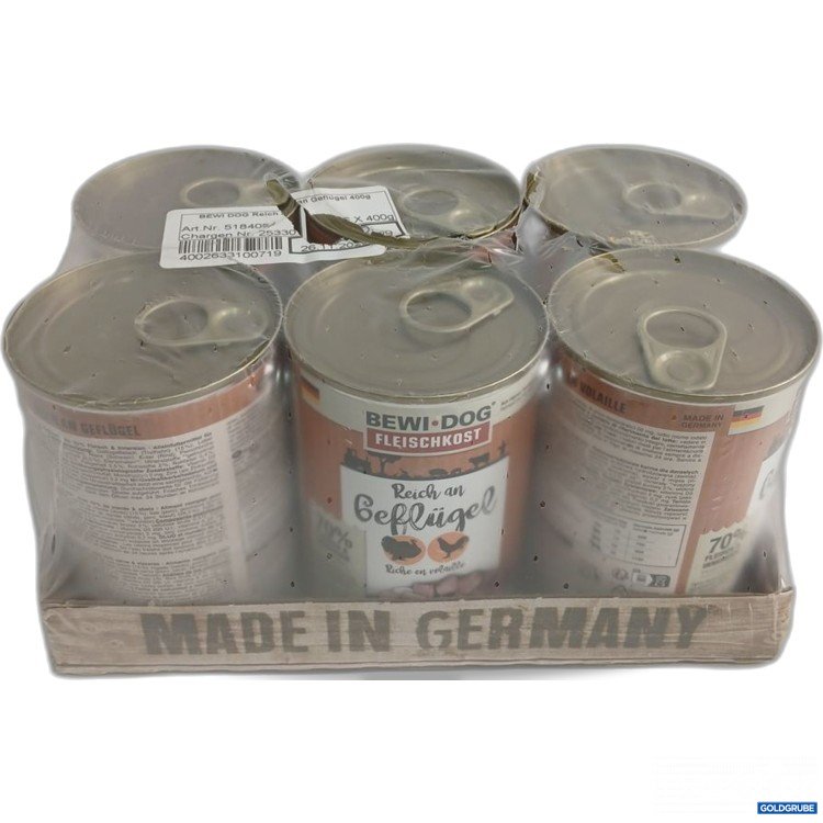 Artikel Nr. 973754: BEWI-DOG Fleischkost Reich an Geflügel 6x400 g