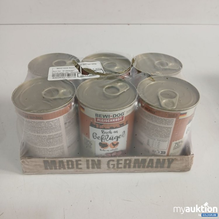 Artikel Nr. 973754: BEWI-DOG Fleischkost Reich an Geflügel 6x400 g