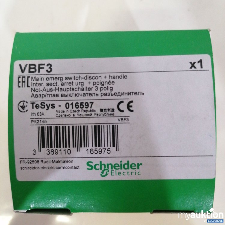 Artikel Nr. 380755 Artikel Nr. 380755: Schneider Electric Vario Hauptschalter Schwarzer Griff 63A
