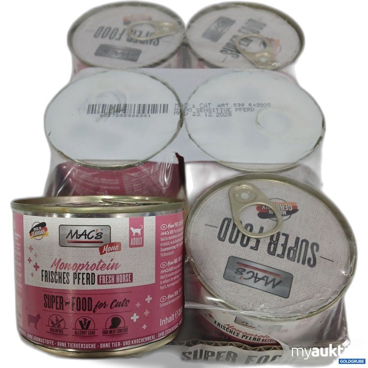 Artikel Nr. 990755 Artikel Nr. 990755: MAC's Monoprotein Frisches Pferd für Adult Katzen 6x je 200g